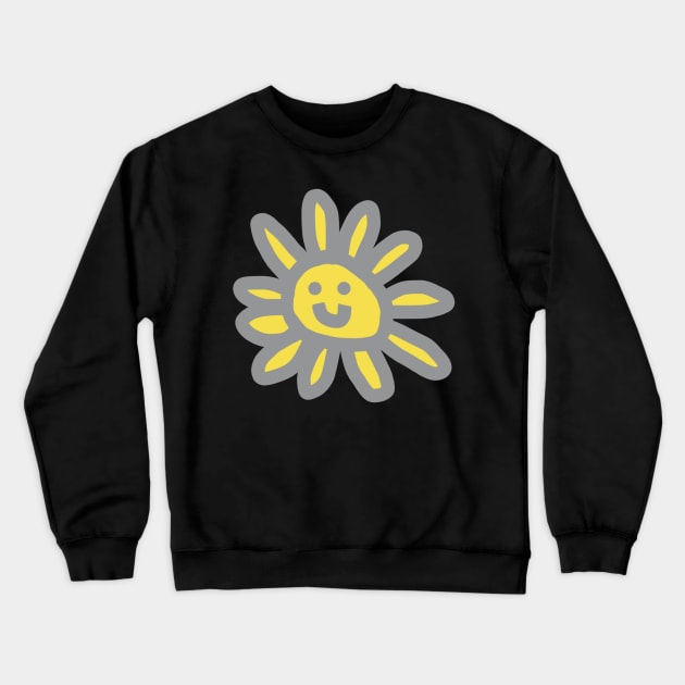 Ultimate Gray Daisy with a Face Crewneck Sweatshirt by ellenhenryart